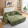 NicBex 80 inch Convertible Sleeper Chair,Modern Pull-out Sofa Bed with Footstool,Soft Couches with Solid Wood Frame for Living Room,Green/Orange/Black - 2 of 4