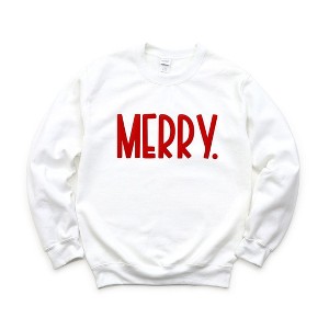 Simply Sage Market Women's Graphic Sweatshirt Merry Bold Word Puff Print - 1 of 4