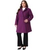 Agnes Orinda Women's Plus Size Notched Lapel Single Breasted Back Split Winter Long Pea Coats - 3 of 4