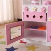 INFURNIC Kitchen Carts and Islands Kids Funnel 2 In 1 Pretend Kitchen and Market Stall for Creative Play, Pink, 23.62"*16.92"*38.19" - 3 of 4
