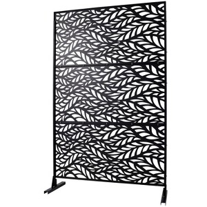 Grungis 76" H×48" W Freestanding Privacy Fence,Metal Outdoor Privacy Screen for Balcony,Patio,Garden - 1 of 4