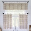 14"x52" Twill Striped Anti Dust Sheer Cafe Window Valance - Clean Window - image 4 of 4