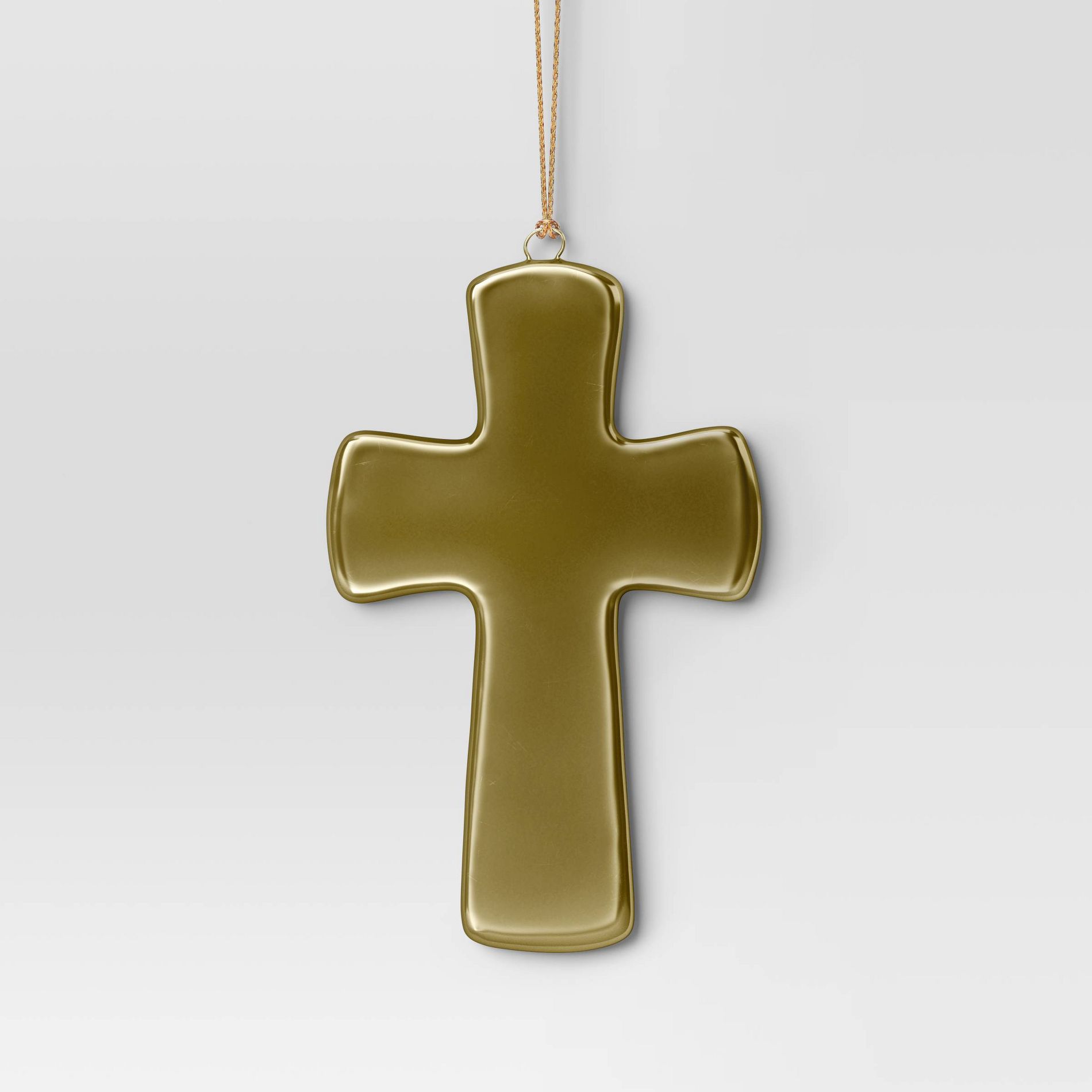 Christmas Ceramic Gold Cross Ornament - Wondershop™