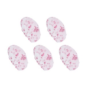 Unique Bargains Print Single Layer Shower Cap 5 Pcs - 1 of 4