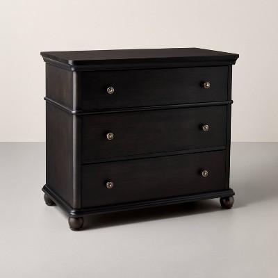 3 Drawer Classic Vertical Dresser - Black - Hearth & Hand™ with Magnolia: Farmhouse Style Bedroom Furniture, MDF & Pine