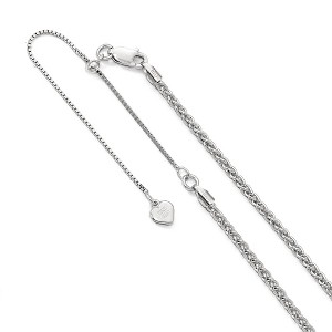 Black Bow Jewelry 2.5mm Sterling Silver Adjustable Spiga Chain Necklace - 1 of 4
