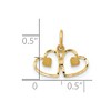 Black Bow Jewelry 14k Yellow Gold Diamond Cut Satin Double Heart Charm - 4 of 4