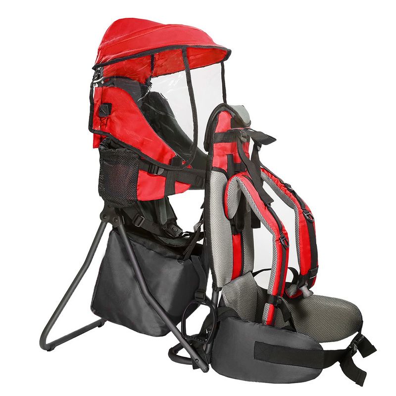 ClevrPlus CC Hiking Child Carrier Baby Backpack Camping for Toddler Kid, Red, 2 of 8