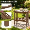 Waterproof Storage Shelf Bench, Brown HDPE Shower Stool with Handle & Non-Slip Pads for Indoor Outdoor Bathroom-3irtyhousy - 2 of 4