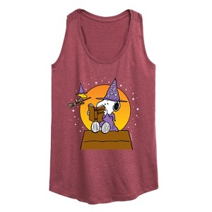 Women's - Peanuts - Sorcerer Snoopy Woodstock Graphic Racerback Tank - 1 of 4