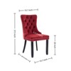 FURNIinspire Dining Chairs Classic Velvet Dining Chairs Set Of 2, Upholstered Armless Dining Room Chairs Kitchen Chairs, Red, 24.4"*19.7"*37.5" - 3 of 4