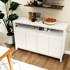 FONTOI Sideboard Buffet Cabinet with Open Shelf&2 Doors, Storage Organizer with Louver Design for Living Room, Kitchen, Cream White, - 4 of 4