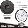 12 Inch Silent Quartz Analog Wall Clock Non Ticking Large Round Easy to Read for Classroom Office School Kitchen Bedroom - 2 of 4