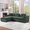 VYNXARIA 93.7" L-Shaped Upholstered Sectional Sofa with Wooden Storage Compartment, Green - 3 of 4