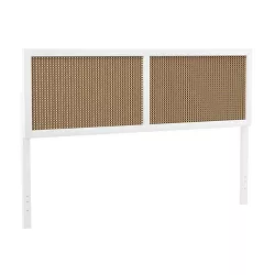 King Serena Wood and Cane Panel Headboard White - Hillsdale Furniture