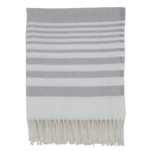 Saro Lifestyle Striped Throw, 50x60 inches, Gray - image 1 of 4