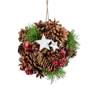 Northlight Pine Cones, Stars and Berries Hanging Christmas Ornament - 6" - 1 of 4