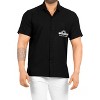 LA LEELA Men's Short Sleeve Button Down Casual Camp Beach Shirts Business Dress Shirts for Men Vacation Solid Shirts with Pocket - 3 of 4