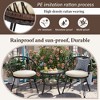 3-PCS Patio Conversation Set Outdoor Leisure Set Furniture Set with 2 Rattan Chairs & Glass Round Table for Patios, Balconies, Courtyard -ModernLuxe - 3 of 4