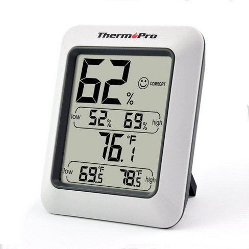 Thermopro Tp55w Digital Hygrometer Indoor Thermometer Humidity Gauge With  Jumbo Touchscreen And Backlight Temperature Humidity Monitor In Black :  Target