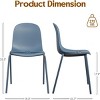 SEVOBAL Modern Plastic Stackable Dining Chair, Accent Chairs Set of 4 with Metal Legs for Indoor or Outdoor, Blue, 21.26"*20.08"*33.27" - 3 of 4