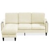VYNXARIA Modern Design Chenille 3 Seat L-Shape Sectional Sofa with Storage Chaise for Apartment, Studio, Office,Living Room,L shape - 2 of 4