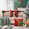 Merry Christmas Pillow Covers 18x18 Inch Snowman Hello Winter Tree Throw Pillow Cases - 4 of 4