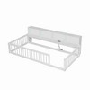 CAVINAS Twin XL Size Wood Montessori Bed with 3 Built-in Storage Cabinets and Guardrail,Modern Floor Bed with USB Ports,Toddler Bed for Bedroom - 4 of 4