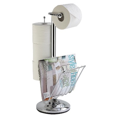 Freestanding Toilet Tissue Holder With Storage Brushed Nickel - Nu Steel :  Target