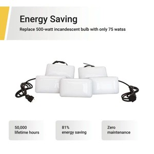 2-Pack 7500 Lumen LED Linkable 50ft String Light with 5 Adjustable Light Heads - 1 of 4