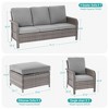 Sonkuki 5 Pieces Patio Sofa with Ottomans Set, All-Weather PE Rattan Wicker, Patio Conversation Couch with Cushion - 3 of 4