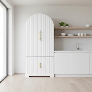 Homy Casa 72" Arched Kitchen Pantry Cabinet with Door Shelves and Adjustable Storage - 1 of 4