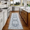 Washable Vintage Rug Non Slip Low Pile Rug Soft Throw Floor Cover Floral Foldable Indoor Carpet for Living Room Bedroom Playroom Nursery - 3 of 4
