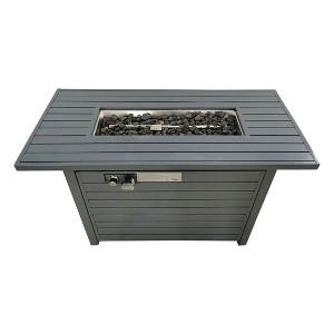 Resenkos 24" Propane Fire Pit Table, Gas Fire Pits for Outside Patio with Auto-Ignition, Gray - 1 of 4