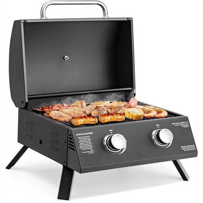 SUGIFT 2 Burner Portable Propane Gas Grill, Black
