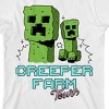 Minecraft Creeper Farm Girl's White Crew Neck Short Sleeve Shirt - 2 of 3