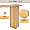 YOOCOZZ  Farmhouse Rattan Console Table - 3 of 4
