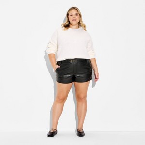 Women's Low-Rise Faux Leather Hot Shorts - Wild Fable™ - 1 of 3