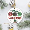 Pet Christmas Ornament 2025 | Merry Woofmas Ornament, Paw Print Ceramic Christmas Ornament - 3 of 4