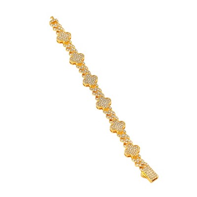 SOHI Women's Chalice Silver The Small Clover Tennis Bracelet