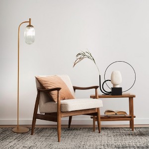 VYNXARIA 59"H Classic Modern Floor Lamp, Upward Lighting Design for Living Room Ambience, Bedroom & Office Space Vela Floor Lamp Bronze and Clear - 1 of 4
