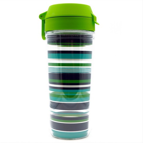 Thermos 24oz BPA Free Plastic Hydration Bottle W Meter Green