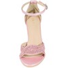 Allegra K Women's Bling Glitter Ankle Strap High Chunky Heel Sandals - 2 of 4