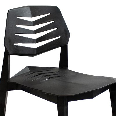 Matisse Black Polypropylene Armless Dining Chairs Set of 4