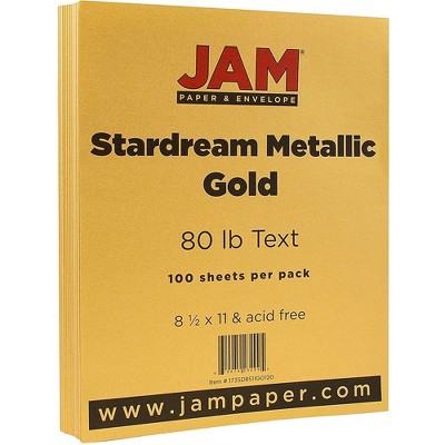 JAM Paper Metallic 32lb Paper 8.5 x 11 Gold Stardream Metallic 173SD8511GO120