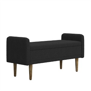 Tramull Teddy Velvet Storage Ottoman Bench, Multifunctional Seat Stool with Hidden Space for Bedroom, Living Room & Apartment - 1 of 4
