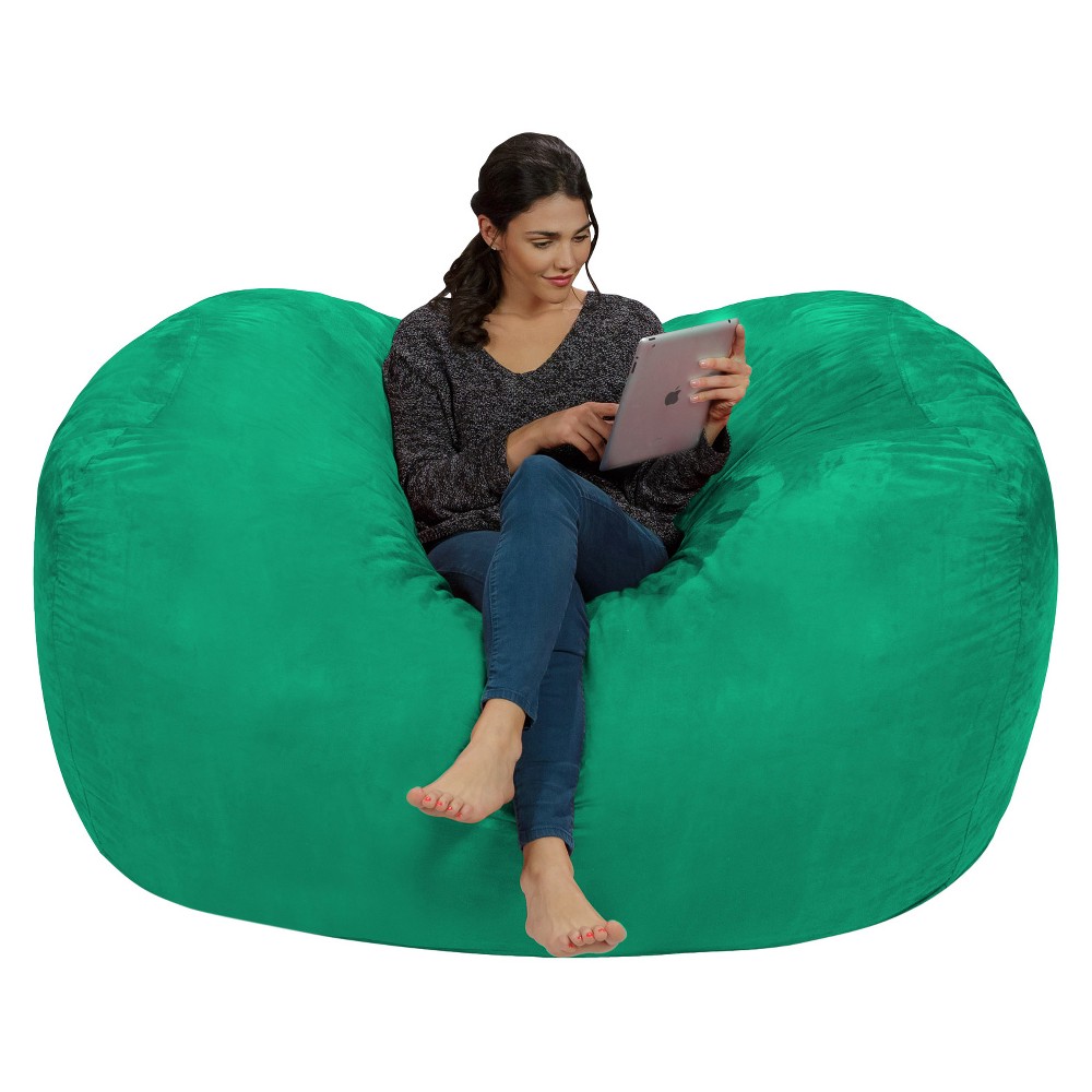 6&#39; Large Bean Bag Lounger with Memory Foam Filling and Washable Cover Tide Green - Relax Sacks: For Adults, Double-Stitched, Sensory Friendly