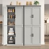 70" Tall Kitchen Pantry Cabinet with 4 Doors and 3 Adjustable Shelves, Freestanding Cupboard, Modern Storage Cabinet for Bathroom, Dining Room - 4 of 4