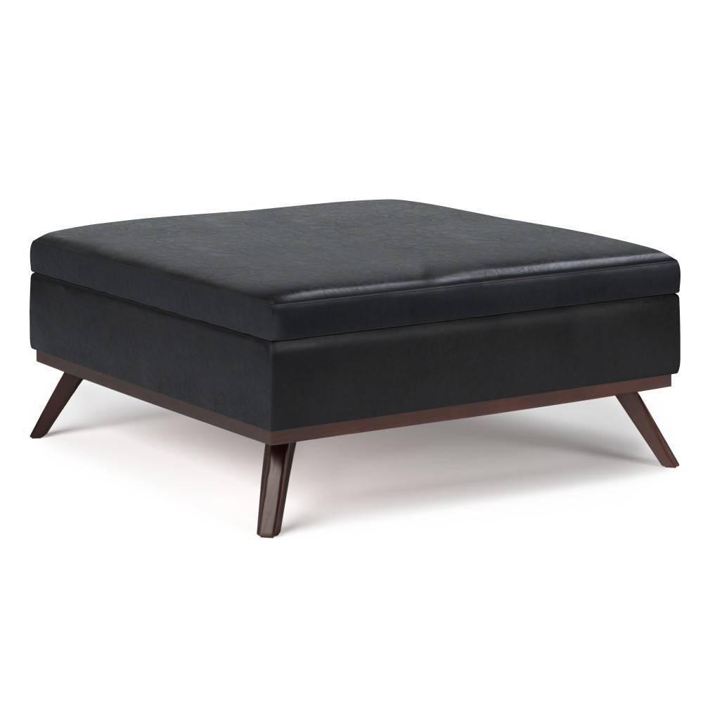Photos - Pouffe / Bench 36" Ethan Coffee Table Storage Ottoman and benches Midnight Black - Wynden