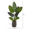 Nearly Natural 50-in Travelers Palm Artificial Tree in Ribbed Metal Planter - 2 of 3